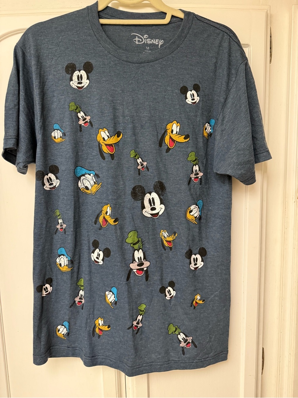 Disney Blue Short-Sleeve Tee with Mickey & Friends Faces